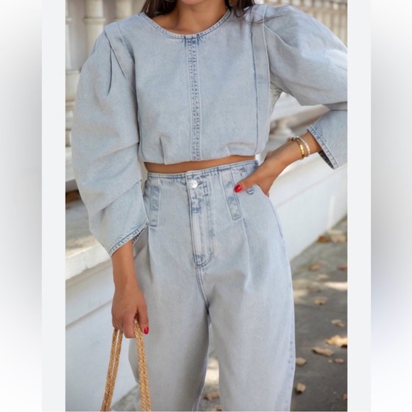 Zara denim top jeans set - Picture 9 of 10